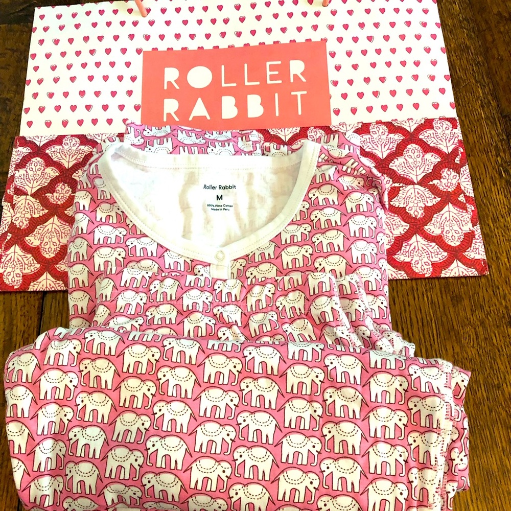 Roller Rabbit Pink Hathi Pjs